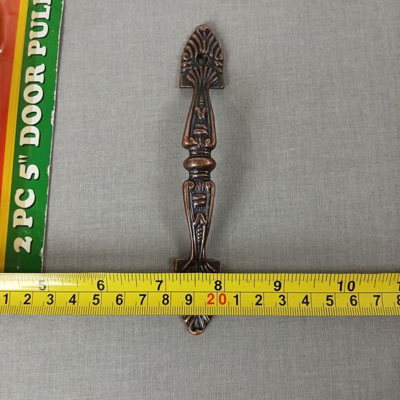 three 5" ornate antique-style door pull handles plastic drawer cabinet copper - Picture 5 of 8